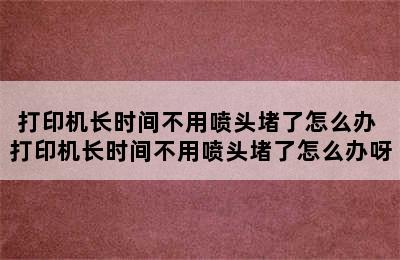 打印机长时间不用喷头堵了怎么办 打印机长时间不用喷头堵了怎么办呀